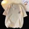 Men'S Trendy Letter Round Neck Printed Short Sleeved T-Shirt For Summer Ins Loose Casual Top
