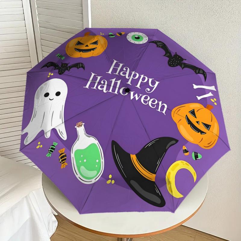 1pc Halloween Party Decorations Umbrella with Plastic Handle,Suitable for All Seasons Home Travel Outdoor UmbrellaDD1198