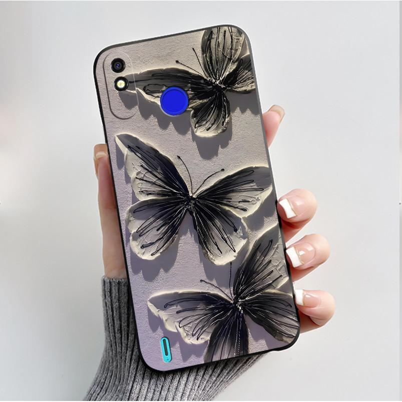 Printed Phone Case For Tecno Spark 4 Lite/POP 3PLUS Funda Capa Soft Silicone Black Shell Cover Cute Flower Cartoon Casing Coque