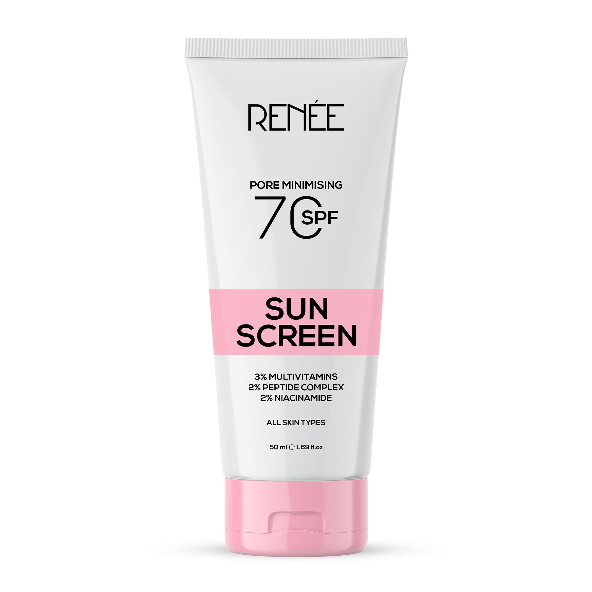 

RENEE Pore Minimizing Sunscreen SPF 70 With 2% Niacinamide, 2% Peptide & 3% Multivitamins, 50Ml