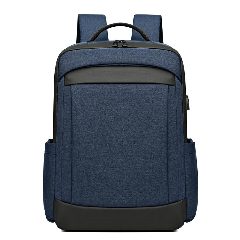 

Новый унисекс однотонный водонепроницаемый и дышащий деловой модный повседневный универсальный рюкзак для повседневного использования синий