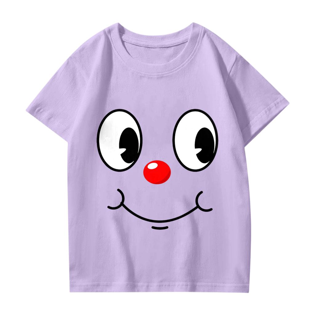 Modische Rundhals-Kurzarm-Arbeitskleidung bedruckte Oberteile für Kinder-Sommeroberteile