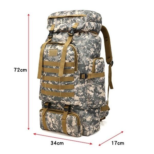 80L Camo Backpack Military Hiking Bag Army Rucksack Waterproof Travel Backpacks(6 Color)