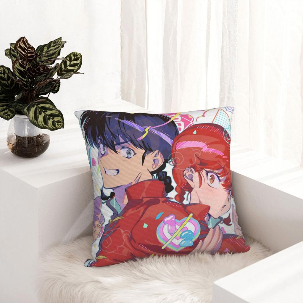 Japanese Anime Ranma Saotome Pillowcase Printing Polyester Cushion Cover Decorative Pillow Case Cover Home Zippered 45*45cm