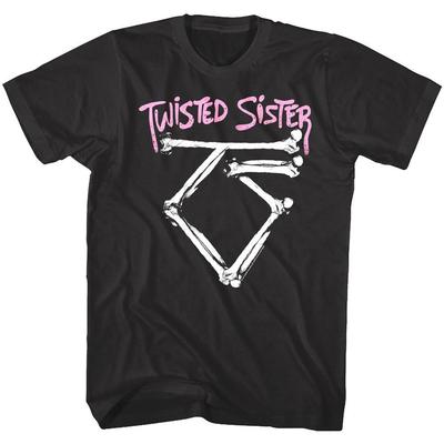 Twisted Sister Vintage Bones Logo Ανδρικό T-Shirt Glam Rock Άλμπουμ Συναυλία Περιοδεία Τοπ