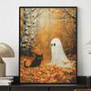 DIY Diamond Painting Canvas Autumn Birch Forest Cat And Spirit Design 5D Full Drill Art Creative Leisure Craft Home Decor