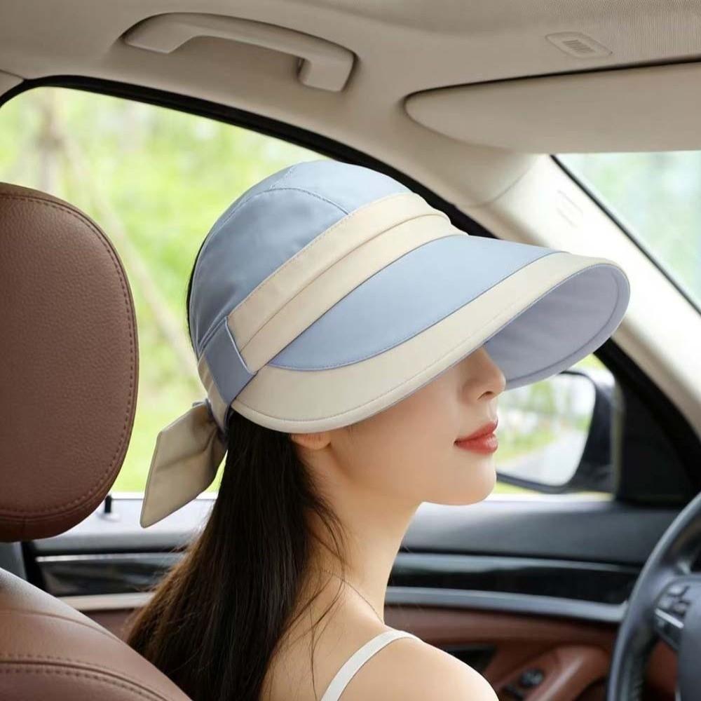 Breathable Wide Brim Sun Cap Polyester Sunscreen Empty Top Hat Women Sunshade Hat  Sport