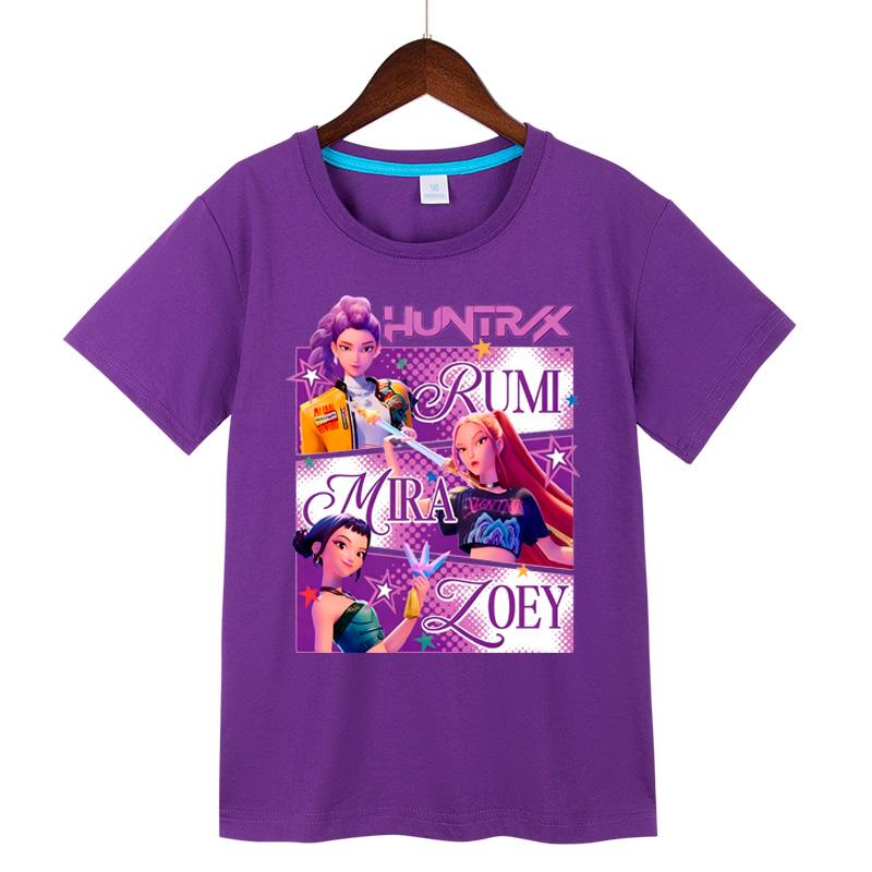 Kids Clothing KPop Demon Hunters Fans Gifts Kids Clothing Fashionable Casual Tops 2025 Hot Film Soft Cotton T-Shirt For Girls