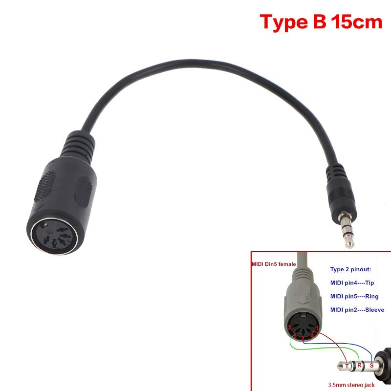 

MIDI DIN 5 to 3.5mm TRS Converter Cable Enhanced Signal Clarity Anti Interference for Audio Workstation Use