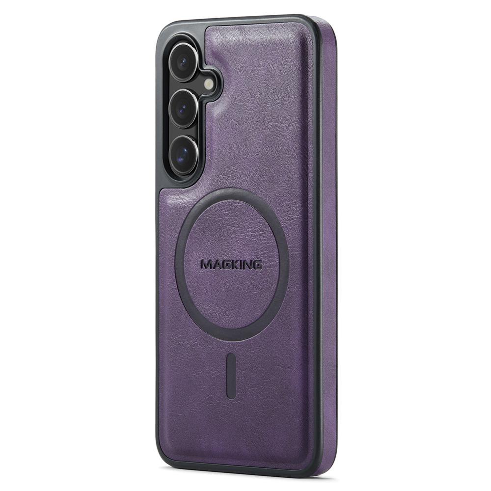For Samsung Galaxy S24+ Magnetic Case PC+TPU+PU Leather Phone Cover