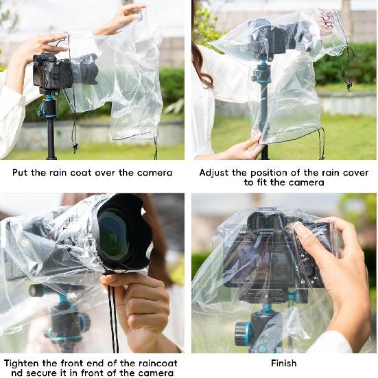 2 Pack Camera Rain Cover Clear Sleeve Protector for Sony A7R V A7 IV A7S III II A6700 A6600 A6500 A6400 A6300 A6100 A6000 A7C Nikon Z8 Z5 Z50 Z30 Z7