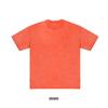 250G Pure Cotton Distressed Short Sleeve Tee, American Retro Style, Teen White Ink DTG Print, Washed Look