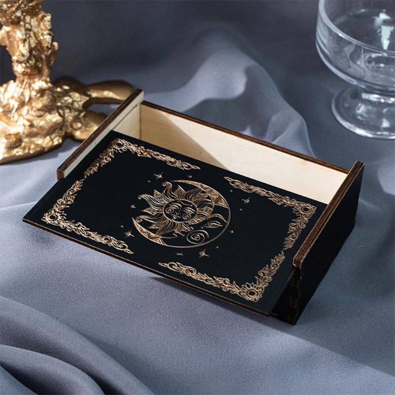 Tarots Deck Game Card Organizers Storage Box Tarots Deck Holder Container Tarots Card Case Holder Wood Tarots Card Box