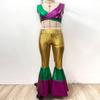 Disco Party Costume Set With Fashion Polyester Halloween Dance Costume And Matching Headpiece For Women