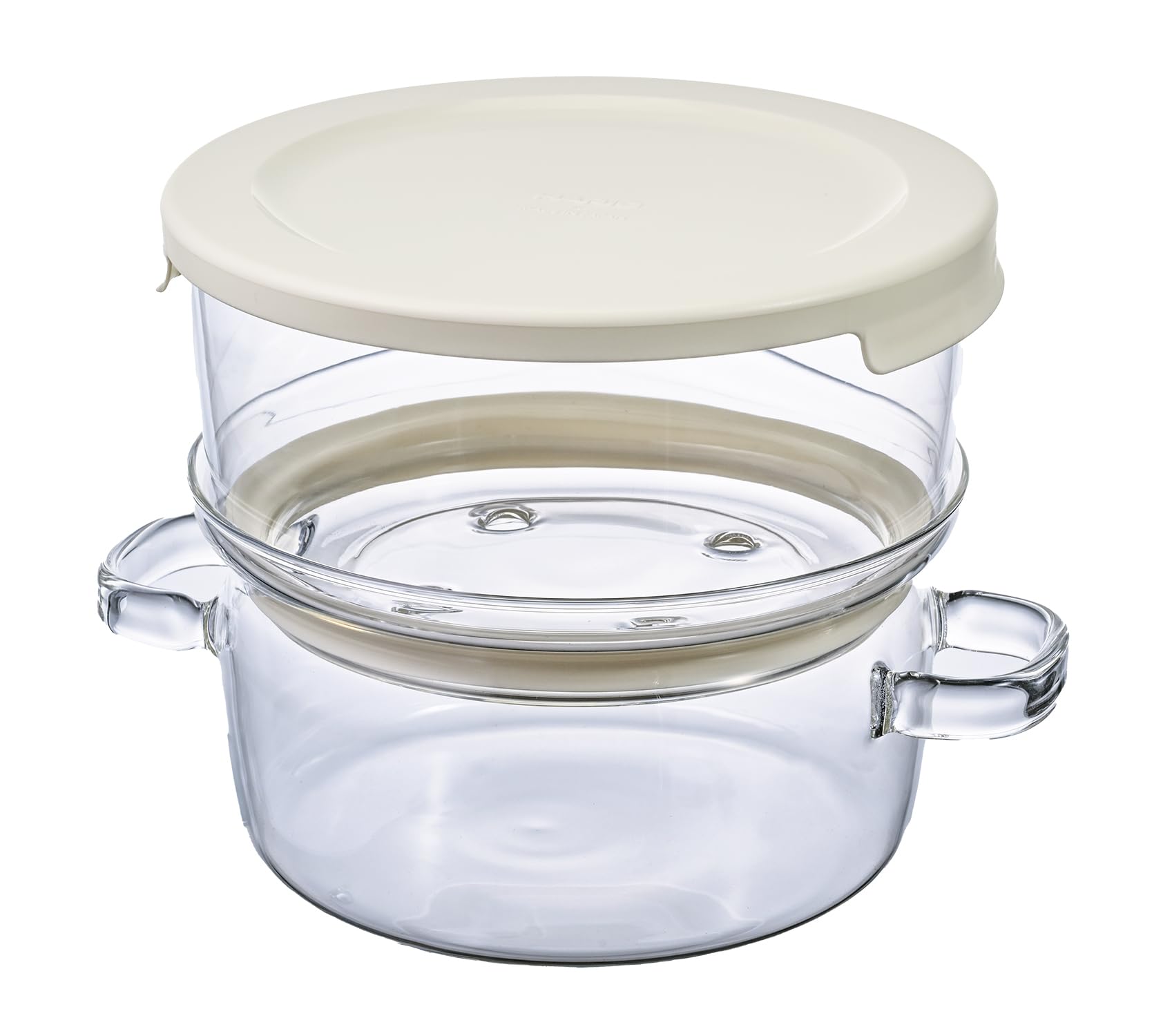 HARIO Glass Steamer, Microwave Safe, Heat-Resistant Glass, Dishwasher Safe, Made in Japan, for Side Dishes, Microwave Cooking