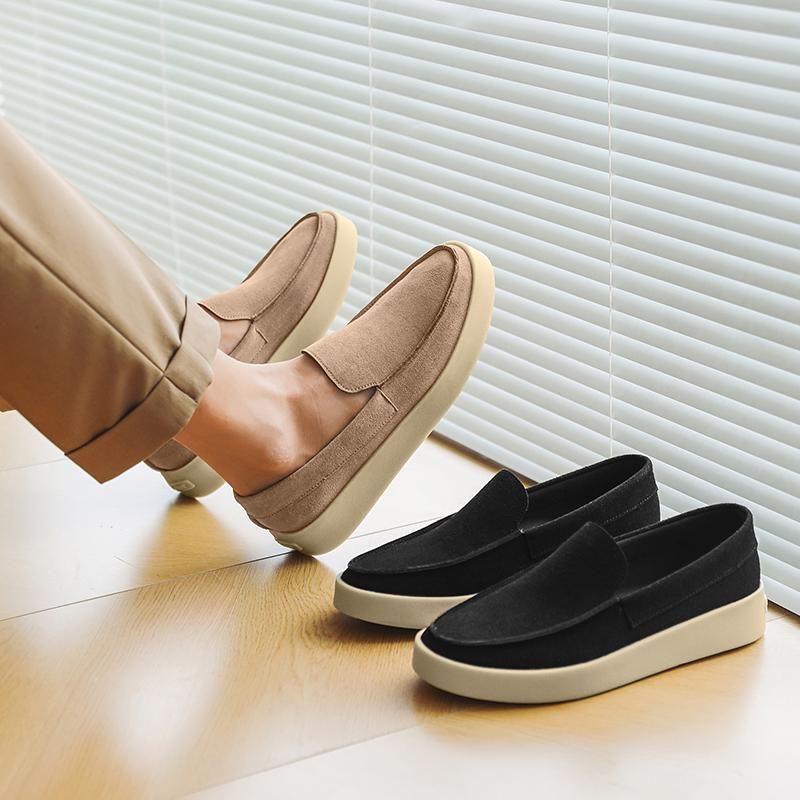 Fashion Comfortable Boat Shoe Moccasins New Loafers Men Casual Shoes Suede Lazy Shoes Male Breathable Slip-on Mens Driving Flat Shoes