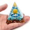 Orgonitová pyramida ozdoba přírodní kámen silový kámen očištění tyrkys tyrkys sazare aragonit kulatá koule hexagram [ZLATÝ KÁMEN]