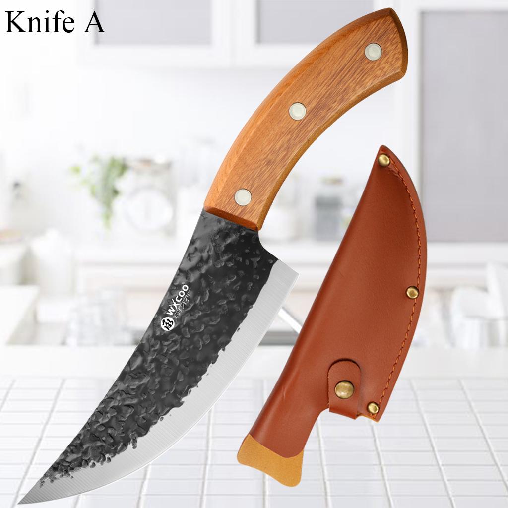Forged Chef Knives Professional Kitchen Knife Wooden Handle Meat Cleaver Fruit Cutter Boning Knife Kitchen Supplies BBQ Cooking