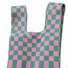 Knitted Checkerboard Women Handbag Tote Grid Pattern Soft Woven Large Capacity Casual Purse for