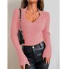 Women's Fashion Long Sleeve Casual Pullover Tops Autumn Winter Femme Knit Pull Sweater