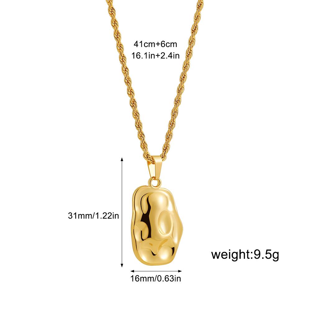 Vintage lesklý pozlacený tepaný nepravidelný přívěsek náhrdelník pro ženy Měsíc Hvězda Nerezová ocel Kroucená řetízek Náhrdelníky Šperky