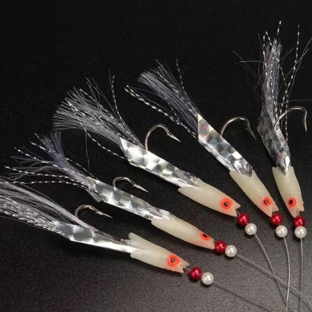 Fish Lures For Bass 5X Luminous Lures For Bass Fish Angling Gear Swimbait Feathers Realistic Tackle For Beginners Professionals