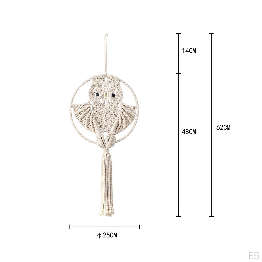 Moon Woven Owl Tapestry Pendant Wall Hanging Decoration Handmade Art Wedding Party Ornament