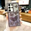 Gradient Glitter Powder Three Dimensional Butterfly Suitable for Samsung S25 Mobile Phone Case S24ultra Flash Diamond A14 A26 Protective Case