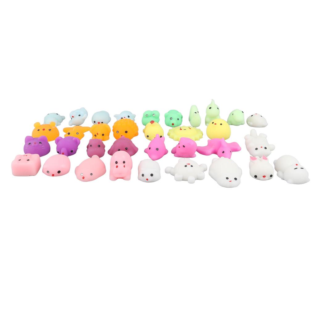 36 Pcs Squeeze Toy Kawaii Appearance Soft TPR Safe Portable Stress Relief Squeeze Dolls