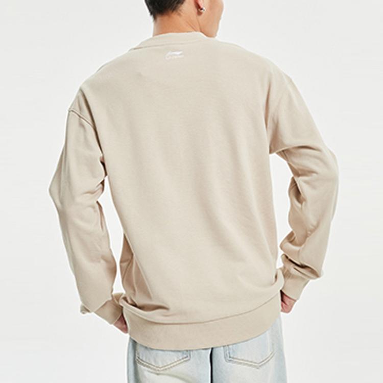 Li Ning Sportliche Freizeit Rundhals Pullover Sweatshirt Herren Sweatshirt Coastal-Gray AWDR027-1