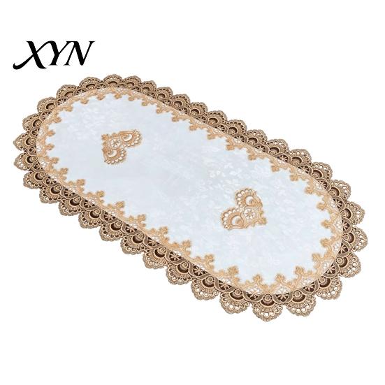 Beschermende Tafel Runner Ovaal Kant Runner, Vintage Doily, Retro Glad Stof Bloemen Placemat voor Koffie Eetkamer Decor Hoge Dichtheid Geweven