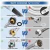 A78E-4FT Washing Machine Hoses Set, 2 Pack Core Braided Stainless Steel Burst-Proof Washer Hoses With 90 Degree Elbow