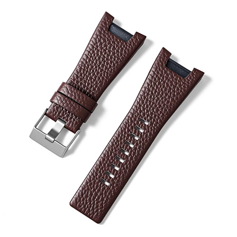 Correa de reloj de cuero genuino de 32*17 mm Para Diesel DZ4246 DZ1273 DZ1216 Correa grande cóncava para hombre resistente al agua y al sudor