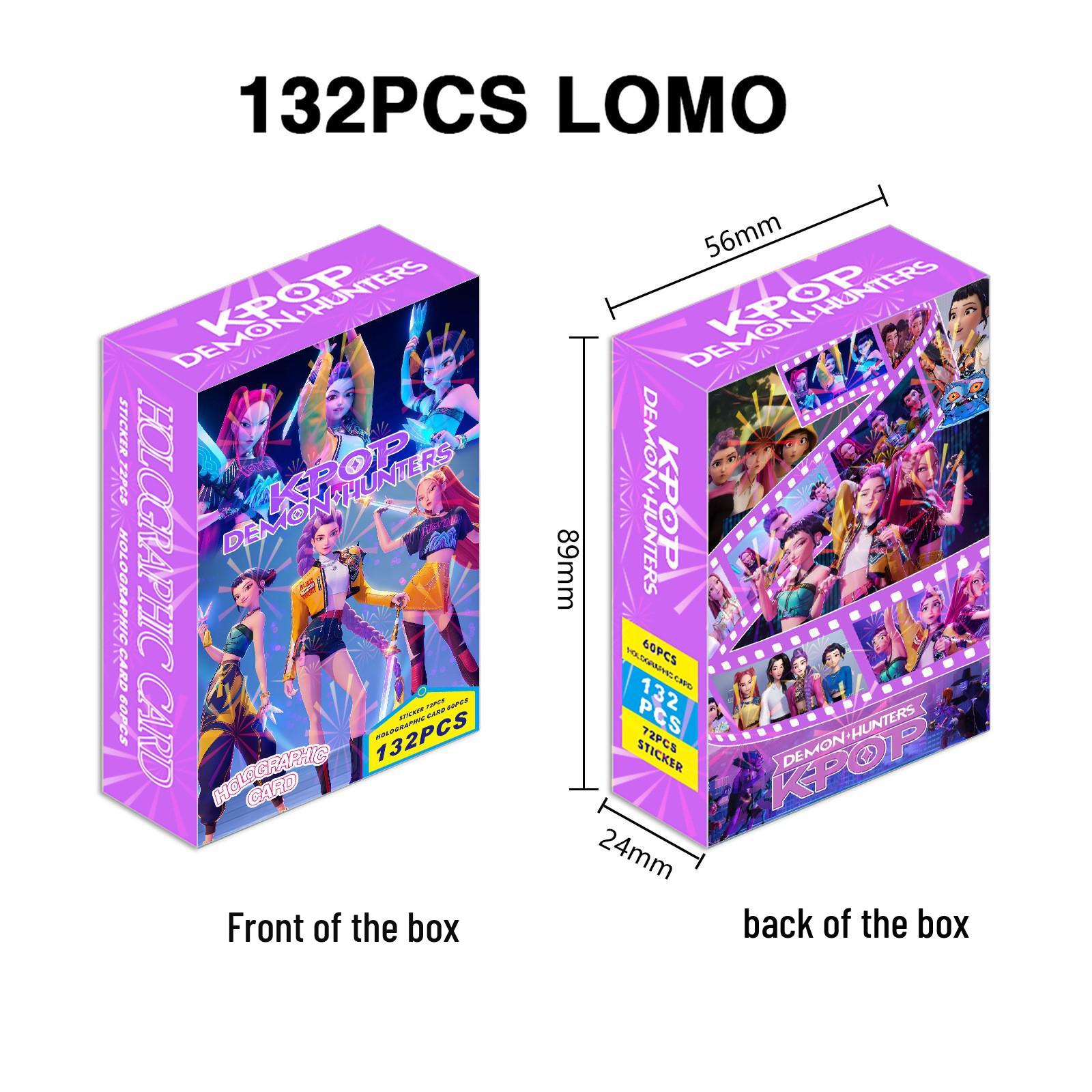 

KPOP Demon Hunter Girl Group Laser Holographic Photo & LOMO Cards with Stickers - 132 Sheets