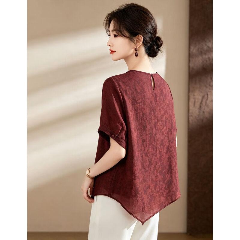 D.F.DEAR Women's Asymmetrical Hem Blouse