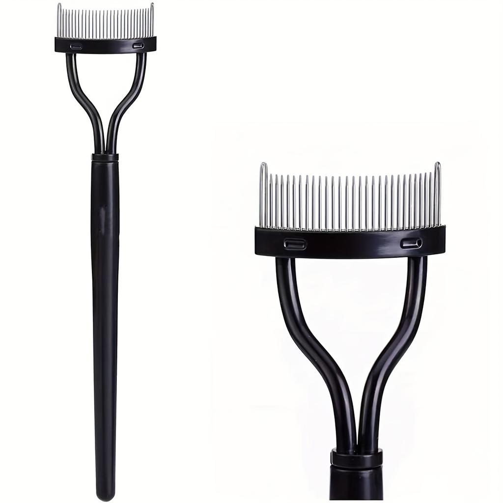 Eyelash Separator Tool Steel Teeth Lash Comb Eyebrow Eye Lash Brush With Cover Arc Design Mascara Comb for Women Eyes Makeup