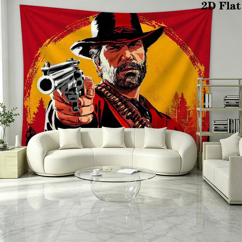 Red Dead Redemption Pattern Home Decor Tapestry, Wall Hanging, Decorative RV Wall Cloth.MGT0918239