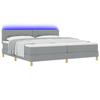 VidaXL Lit à ressort avec matelas &amp; LED gris clair 200x200 cm en tissu 3342464
