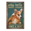 Retro art animal canvas painting lovely dog reading poster slogan wall painting living room bedroom home decoration mural No Frame