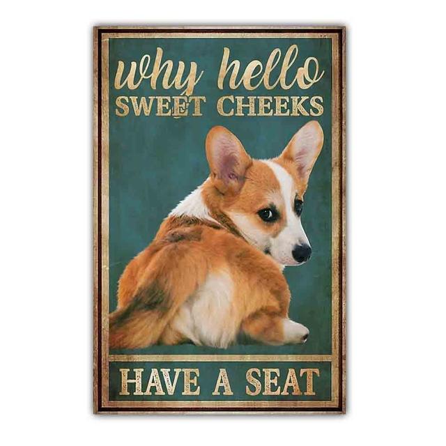 Buy New Retro Art Animal Canvas Painting Lovely Dog Reading Poster