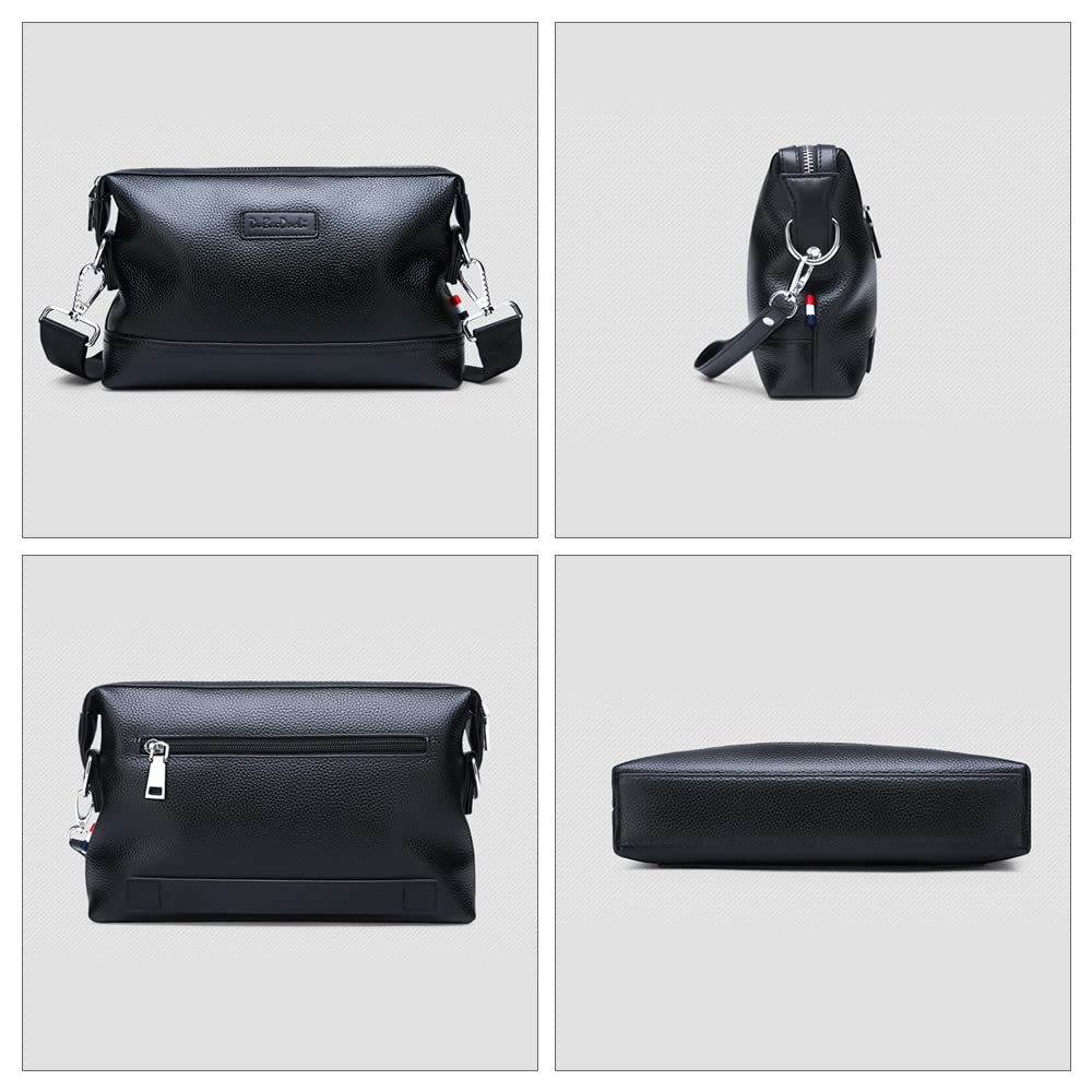 Clutch Bag Whatna Leather 3-Way Shoulder Hand Strap Black S103