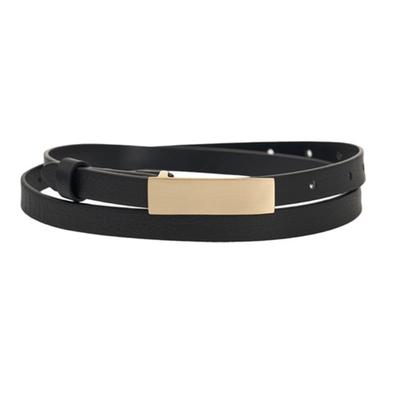 TOUVED Square Leather Belt - Gold