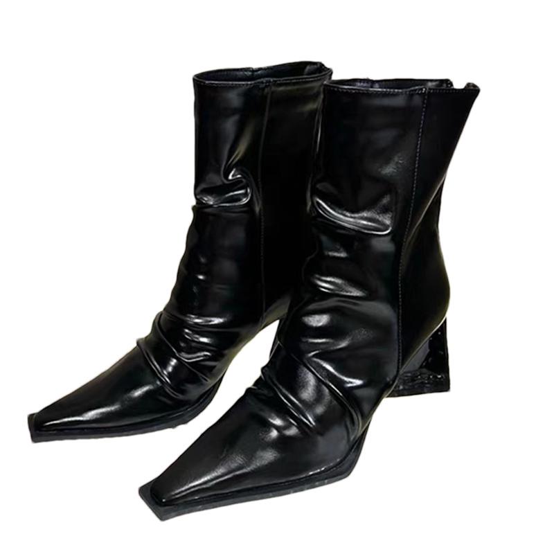 Damer Spetsiga Snö Stövletter Höga Klackar Sexiga Skor Vinter Nya Chelsea Stövlar Trend Nya Mode Pumps Botas De Mujer