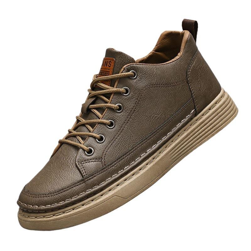 Autumn Men's Shoes New Breathable Waterproof and Non-slip Shoes Men's Versatile Black Leather Shoes Casual Board Shoes Trendy Shoes