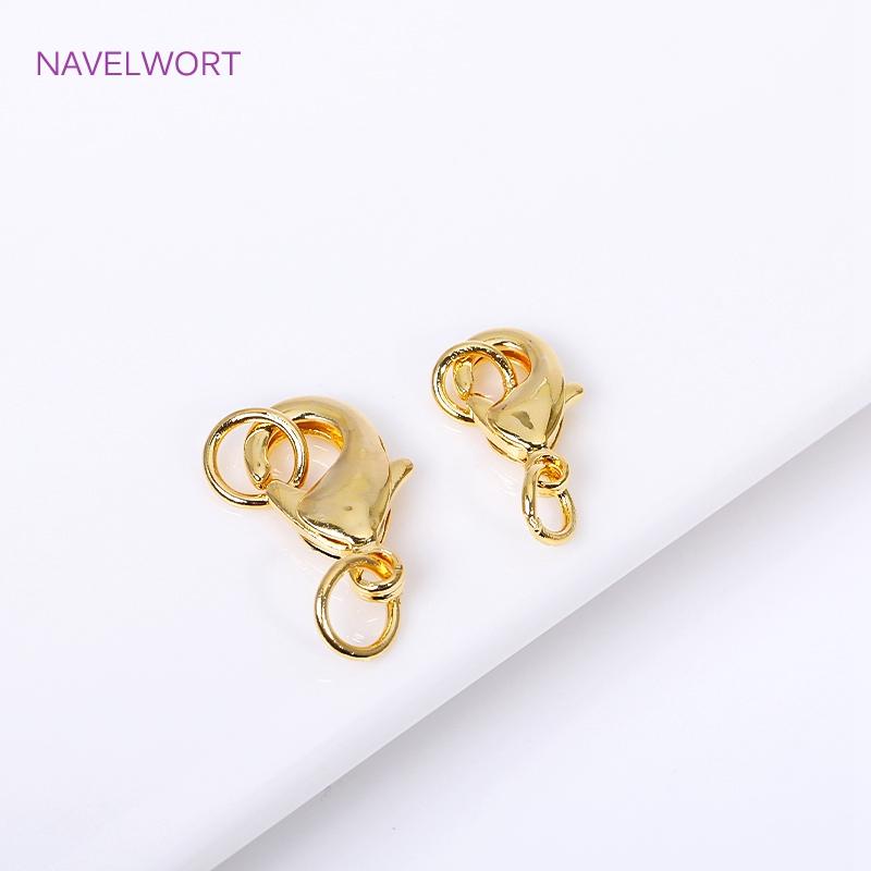 10/12mm 18K Gold Plated Brass Lobster Clasp With Closed Ring,Clasp For Jewellery,Lobster Clasp Connector,Accessories For Jewelry