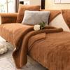 Warm Rabbit Like Plush Sofa Towel High-end Light Luxury Anti Slip L Sofa Cushion Cover Cloth 2, 3 Seat Cushions Couch Winter