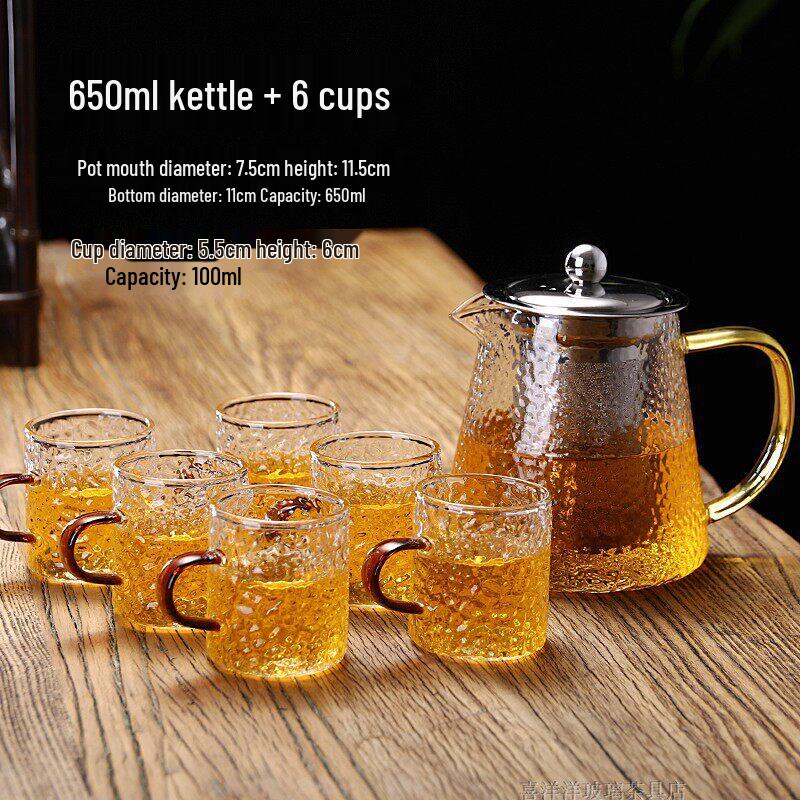 Heat-Resistant Glass Teapot with Stainless Steel Infuser