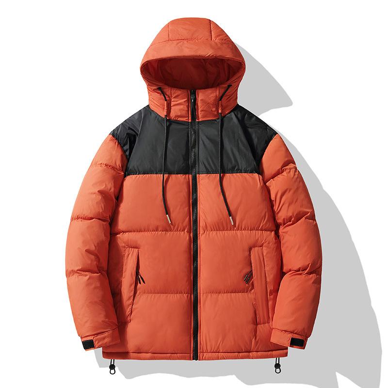 

Зимняя пара, сочетающая хлопчатобумажную одежду с капюшоном, одинаковая повседневная одежда для мужчин и женщин, утолщенная и с добавлением хлопка для сохранения тепла 4XL оранжевый