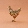 1pc Brass Rooster & Hen Figurines Set, Thanksgiving Collectible Ornaments, Zodiac Chicken Decor, Tabletop Tea Pet Ornaments for Home Living Room