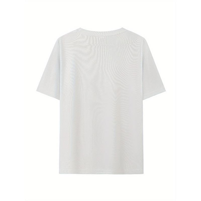 European Sizes Men'S Casual Crew Neck T-Shirt with "Luis" Print, Breathable & Quick-Dry Fabric, Regular Fit Short Sleeve Tee for Summer
